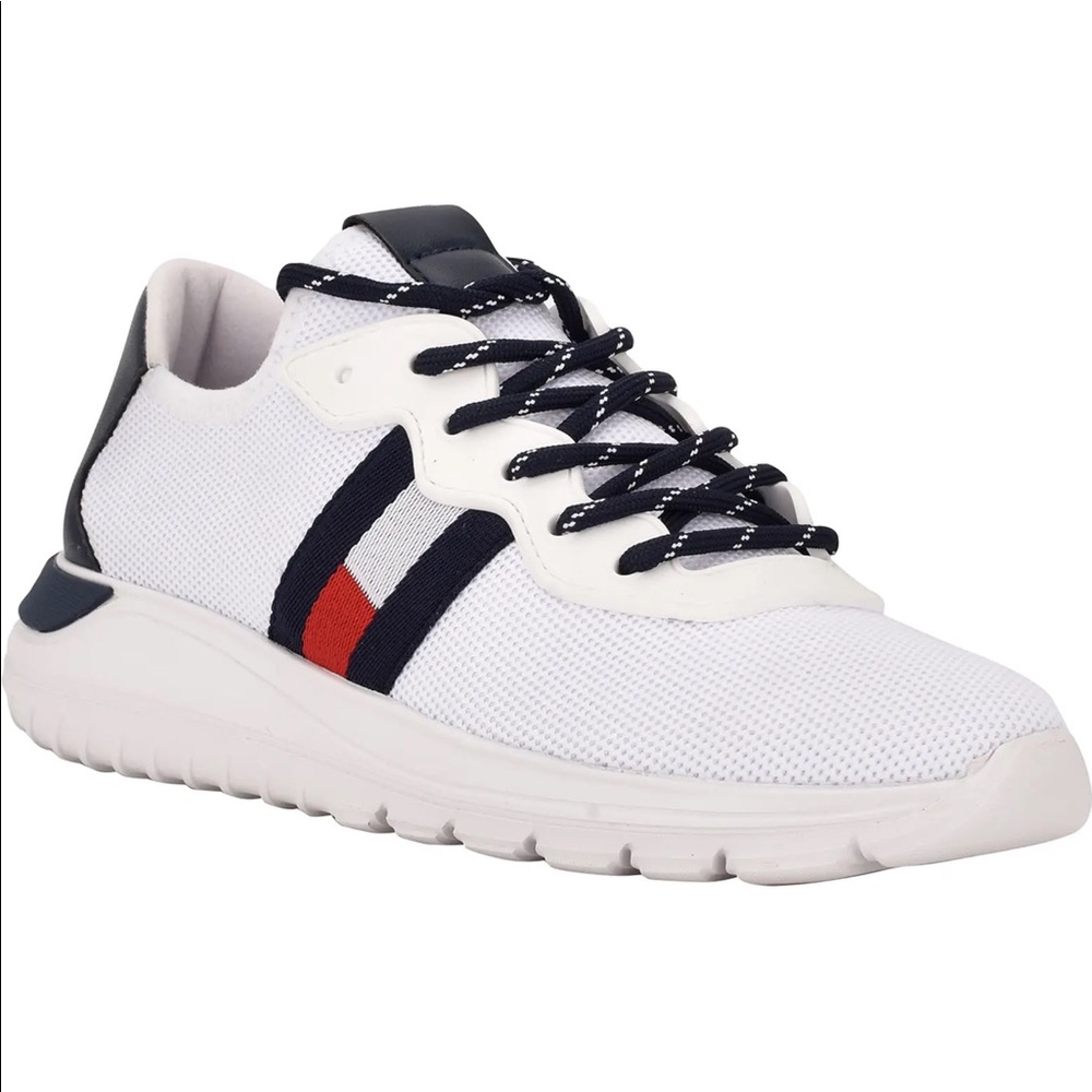 Tommy Hilfiger White Red Blue Flat Retro Fashion Sneakers - Picture 5 of 5